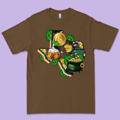 Texas Map St Patrick's Day Premium Tee Designed By Fadigitalartstudio