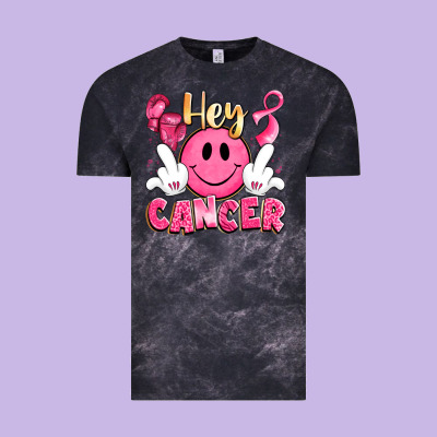 Hey Cancer With Middle Fingers Vintage Tee Designed By Lillyallendesigns
