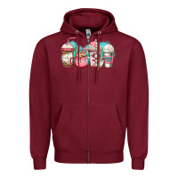 Burgundy volleyball coffee Zipper Hoodie - Jasminsmagicworld