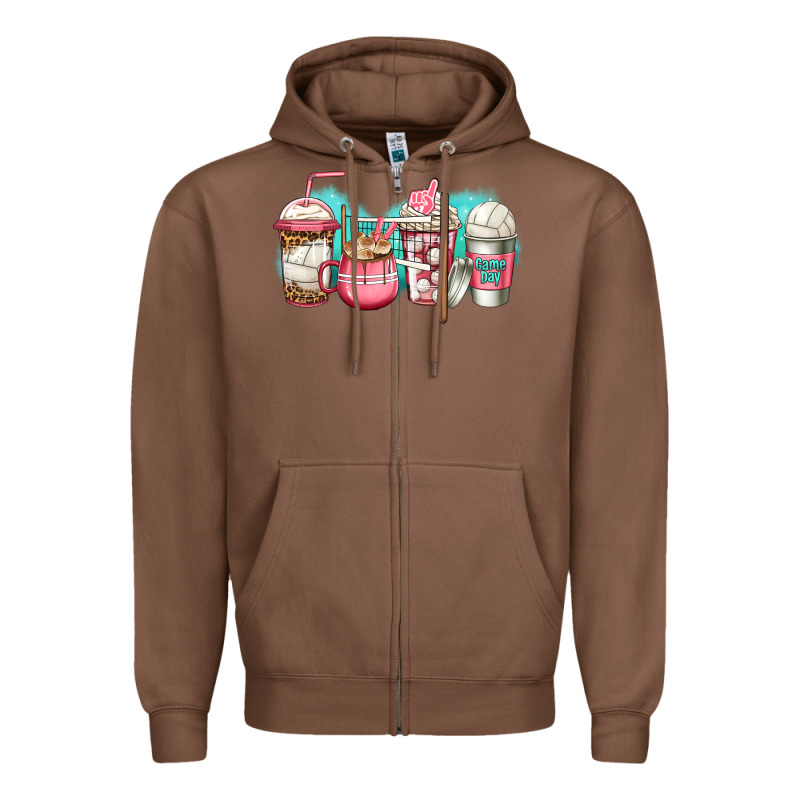 Volleyball Coffee Zipper Hoodie by Jasminsmagicworld | Teevron