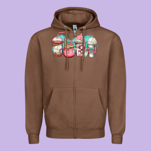 Volleyball Coffee Zipper Hoodie Designed By Jasminsmagicworld