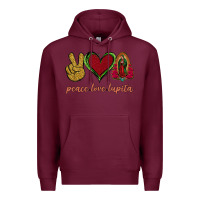 Burgundy Peace Love Lupita Premium Hoodie - Jasminsmagicworld