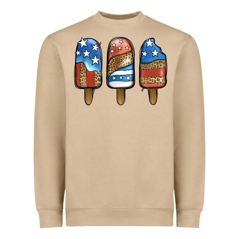 Patriotic Leopard Popsicles Heavyweight Sweatshirt by Jasminsmagicworld | Teevron