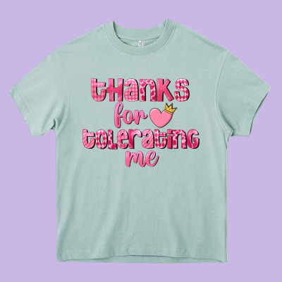 Thanks For Tolerating Me Valentine's Day Heavy Core Tee Designed By Fadigitalartstudio