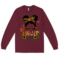 Burgundy august girl Long Sleeve Tee - SublimationCraftShop
