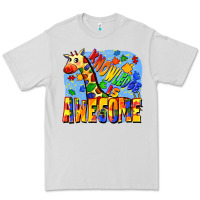 Dove Grey Knowledge is awesome Autism giraffe Premium Tee - FaDigitalArtStudio