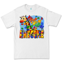 White Knowledge is awesome Autism giraffe Premium Tee - FaDigitalArtStudio