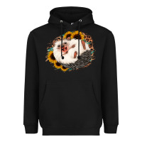 Black happy hedgehog sunflower leopard Heavyweight Hoodie - Jasminsmagicworld