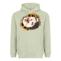 Matcha happy hedgehog sunflower leopard Heavyweight Hoodie - Jasminsmagicworld