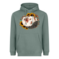 Sage happy hedgehog sunflower leopard Heavyweight Hoodie - Jasminsmagicworld