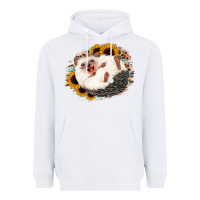 White happy hedgehog sunflower leopard Heavyweight Hoodie - Jasminsmagicworld