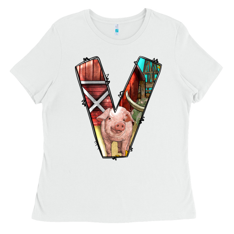 Farm Life Alphabet Lowercase Letters V Ladies Tee by BundleAndBundleShop | Teevron