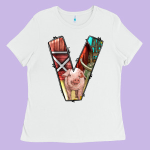 Farm Life Alphabet Lowercase Letters V Ladies Tee Designed By Bundleandbundleshop