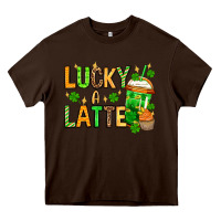 Chocolate Brown St. Patrick's Lucky a latte Heavy Core Tee - OliviaCreatesArt