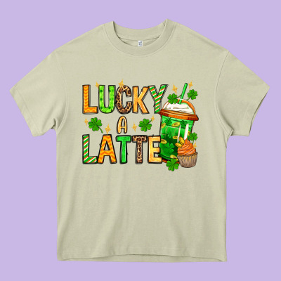 St. Patrick's Lucky A Latte Heavy Core Tee Designed By Oliviacreatesart