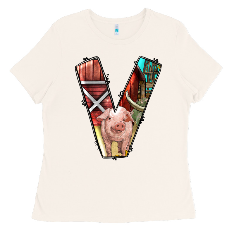 Farm Life Alphabet Lowercase Letters V Ladies Tee by BundleAndBundleShop | Teevron