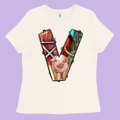 Farm Life Alphabet Lowercase Letters V Ladies Tee Designed By Bundleandbundleshop
