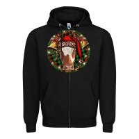 Black Longhorn Cow Christmas Zipper Hoodie - RanaPortraitStore