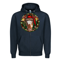 Navy Longhorn Cow Christmas Zipper Hoodie - RanaPortraitStore