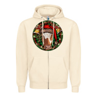 Sandshell Longhorn Cow Christmas Zipper Hoodie - RanaPortraitStore