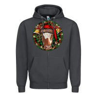 Smoke Longhorn Cow Christmas Zipper Hoodie - RanaPortraitStore