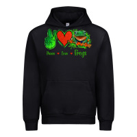 Black Peace Love Frogs Urban Hoodie - Jasminsmagicworld
