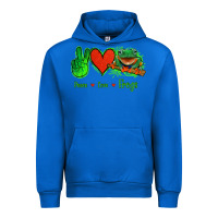 Cobalt Peace Love Frogs Urban Hoodie - Jasminsmagicworld