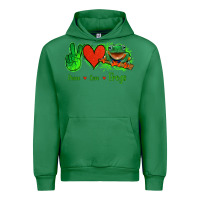 Emerald Peace Love Frogs Urban Hoodie - Jasminsmagicworld