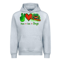 Heather Grey Peace Love Frogs Urban Hoodie - Jasminsmagicworld