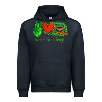 Navy Peace Love Frogs Urban Hoodie - Jasminsmagicworld