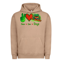 Pigment Burro Peace Love Frogs Urban Hoodie - Jasminsmagicworld