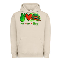 Pigment French Oak Peace Love Frogs Urban Hoodie - Jasminsmagicworld
