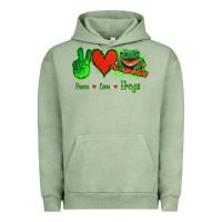 Pigment Oil Green Peace Love Frogs Urban Hoodie - Jasminsmagicworld