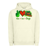 Pigment Pistachio Peace Love Frogs Urban Hoodie - Jasminsmagicworld