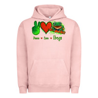 Pigment Salmon Peace Love Frogs Urban Hoodie - Jasminsmagicworld