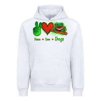 White Peace Love Frogs Urban Hoodie - Jasminsmagicworld
