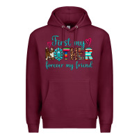 Burgundy first my mother forever my friend Premium Hoodie - Artiststas