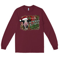 Burgundy merry christmas Long Sleeve Tee - SublimationCraftShop
