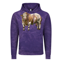 Cloud Purple simmental bull Vintage Hoodie - LillyAllenDesigns