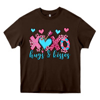 Chocolate Brown xoxo hugs and kisses olivia Heavy Core Tee - OliviaCreatesArt