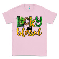 Bubblegum Pink St. Patrick's Lucky and blessed Classic Tee - OliviaCreatesArt