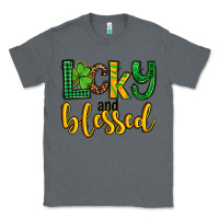Charcoal Heather St. Patrick's Lucky and blessed Classic Tee - OliviaCreatesArt