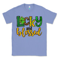 Colony Blue St. Patrick's Lucky and blessed Classic Tee - OliviaCreatesArt