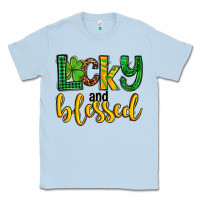 Dusty Blue St. Patrick's Lucky and blessed Classic Tee - OliviaCreatesArt