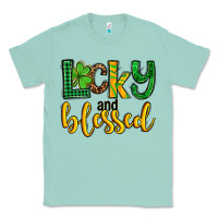 Seafoam St. Patrick's Lucky and blessed Classic Tee - OliviaCreatesArt