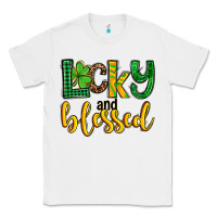 White St. Patrick's Lucky and blessed Classic Tee - OliviaCreatesArt