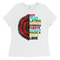 White hispanic heritage month hand fan Ladies Tee - BundleAndBundleShop