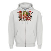 Dove Grey Merry Christmas Y'all Heifers Zipper Hoodie - RanaPortraitStore