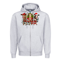 Heather Grey Merry Christmas Y'all Heifers Zipper Hoodie - RanaPortraitStore