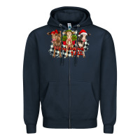Navy Merry Christmas Y'all Heifers Zipper Hoodie - RanaPortraitStore